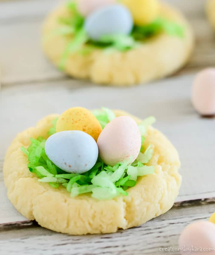 nest cookies with cadbury eggs and coconut