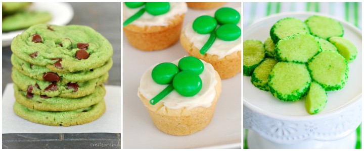 collage of green foods for st patricks day