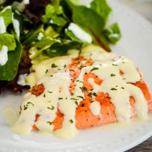 seared salmon with cream sauce