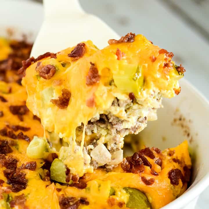 Low Carb Bacon Cheeseburger Skillet Casserole
