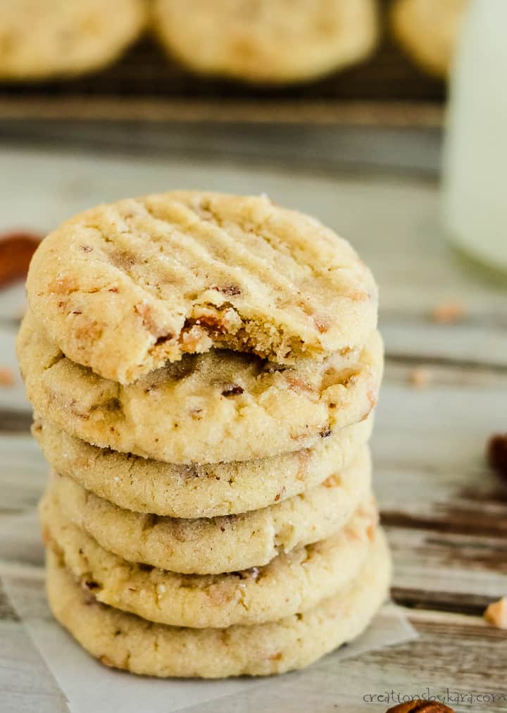 BEST Pecan Sandies Recipe (with toffee) Creations by Kara