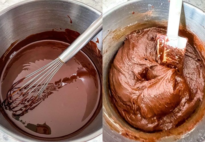 instruction photos for dulce de leche brownies