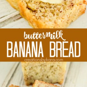 buttermilk banana bread recipe collage