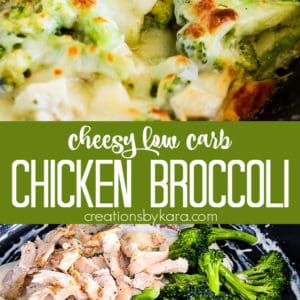 cheesy low carb broccoli chicken recipe collage