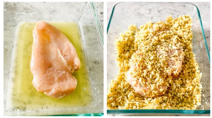 steps for making potato chip crusted chicken