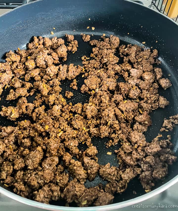 browned taco meat for taco pie