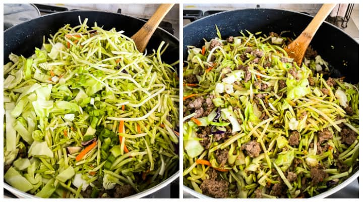 how to make egg roll skillet with cabbage and broccoli slaw
