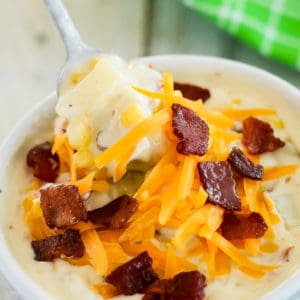 bowl of corn potato chowder