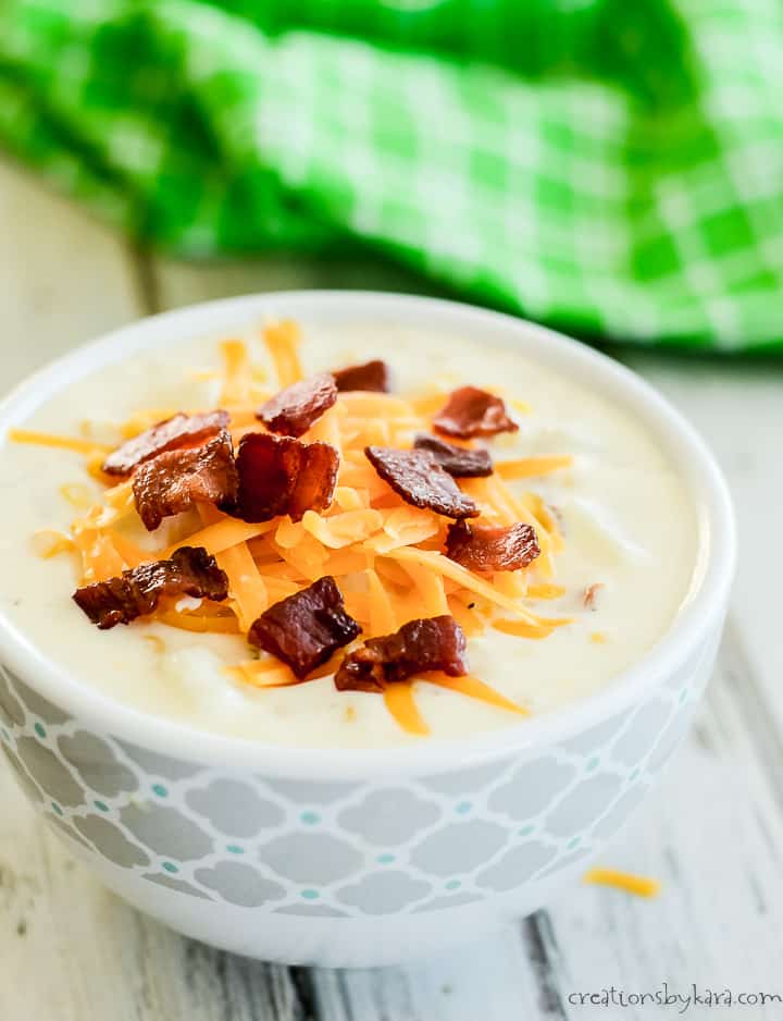 corn and potato chowder with bacon and cheese