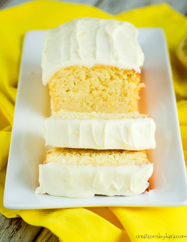 sliced lemon keto cake on a serving tray