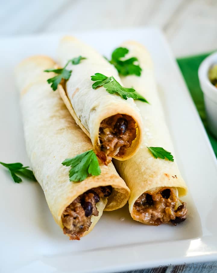 baked taquitos with beef and cheese
