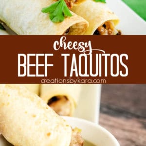 ground beef taquitos recipe collage