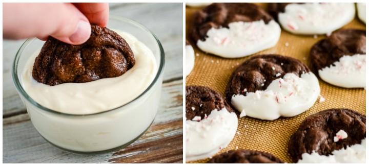 tips for dipping peppermint chocolate cookies in almond bark