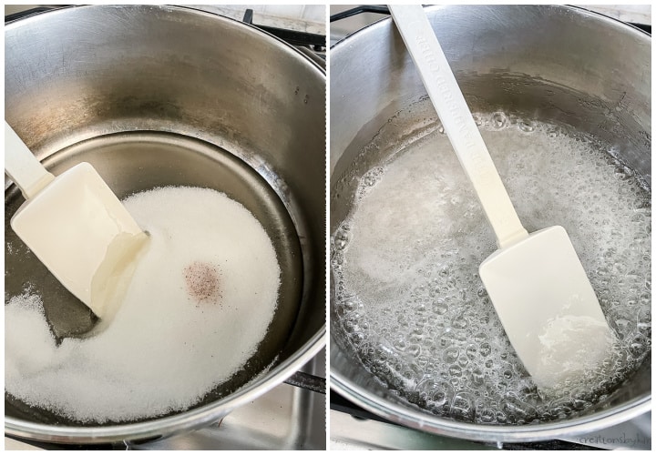 process shot - sugar syrup for no bake pb bars