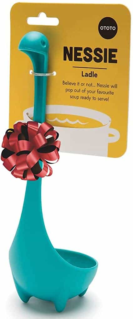 OTOTO Nessie Ladle Spoon -Turquoise Cooking Ladle for Serving Soup, Stew, Gravy & Chili - High Heat Resistant Loch Ness Stand Up Soup Ladle