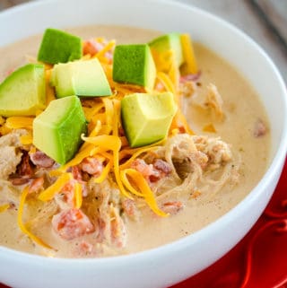 bowl of creamy chicken enchilada soup