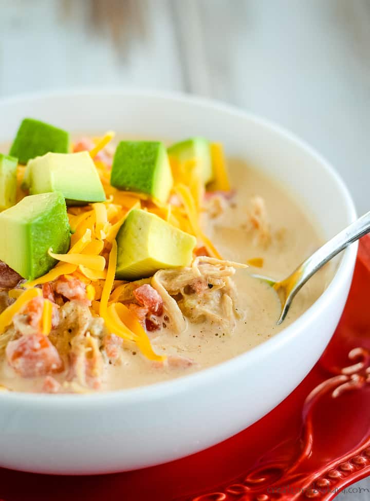 bowl of keto enchilada soup with a spoon