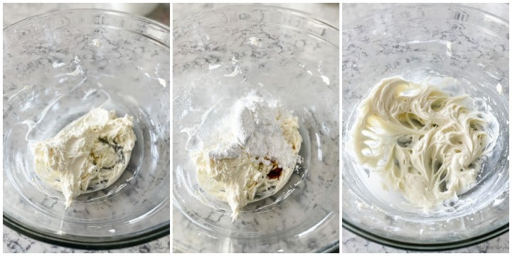 process shot- cream cheese for no-bake cheesecake