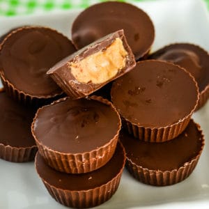 plate of keto peanut butter cups