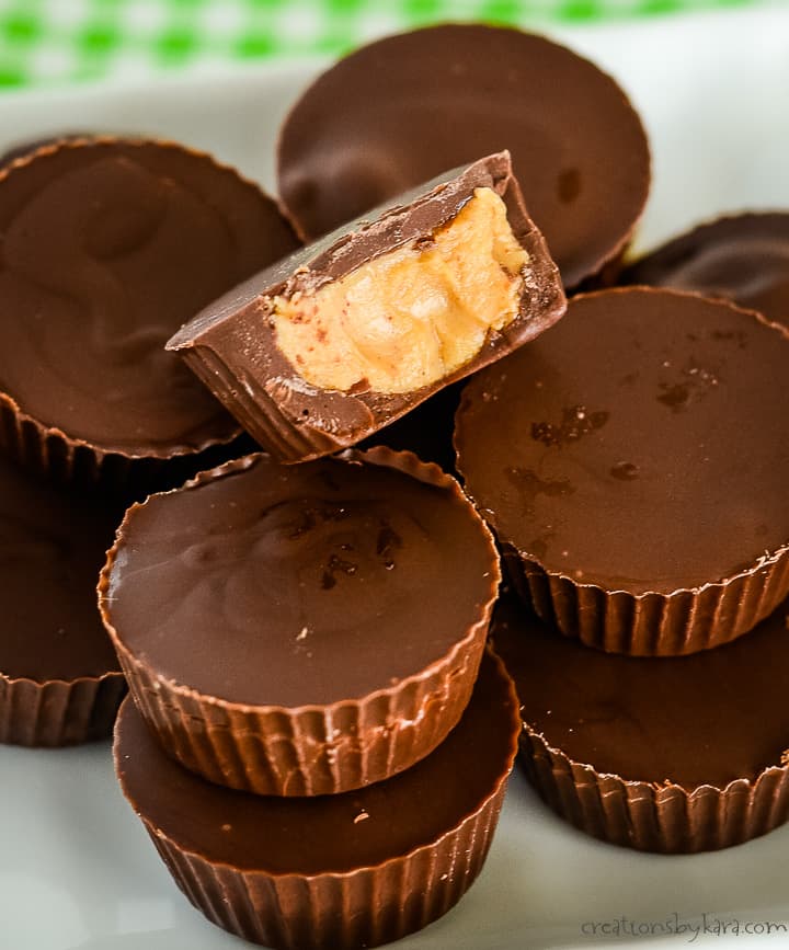 plate of homemade keto peanut butter cups