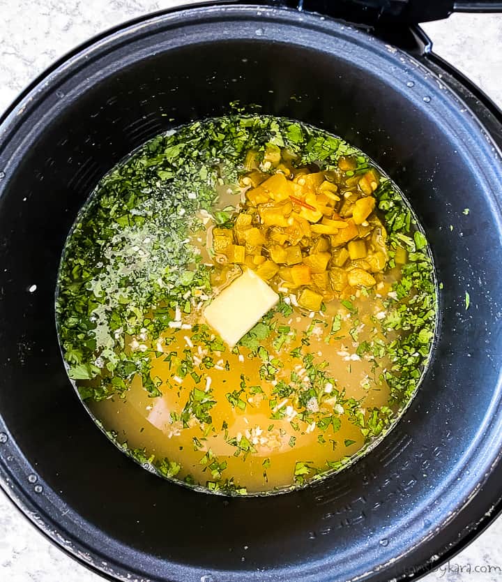 rice cooker with lime rice ingredients