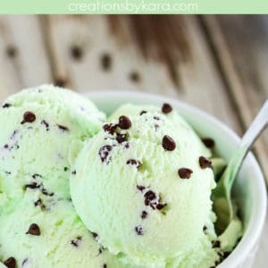 mint chocolate chip ice cream collage
