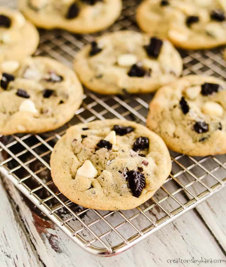 chocolate chip oreo cookies with white chocolate chips