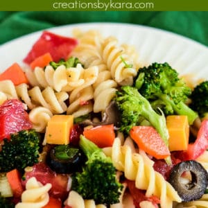 italian pasta salad recipe collage