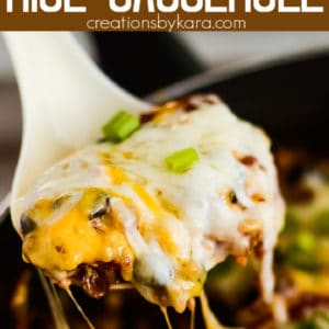 taco rice casserole recipe collage