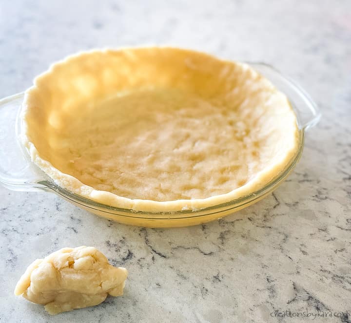 pie crust pressed into a pie pan.