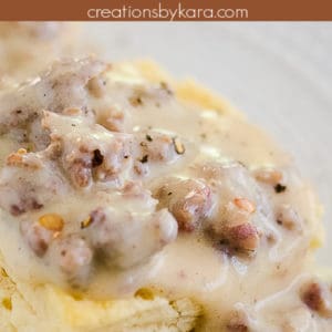 old fashioned sausage gravy recipe collage