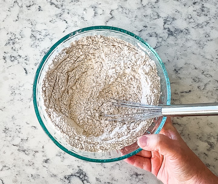 bowl of dry ingredients whisked together