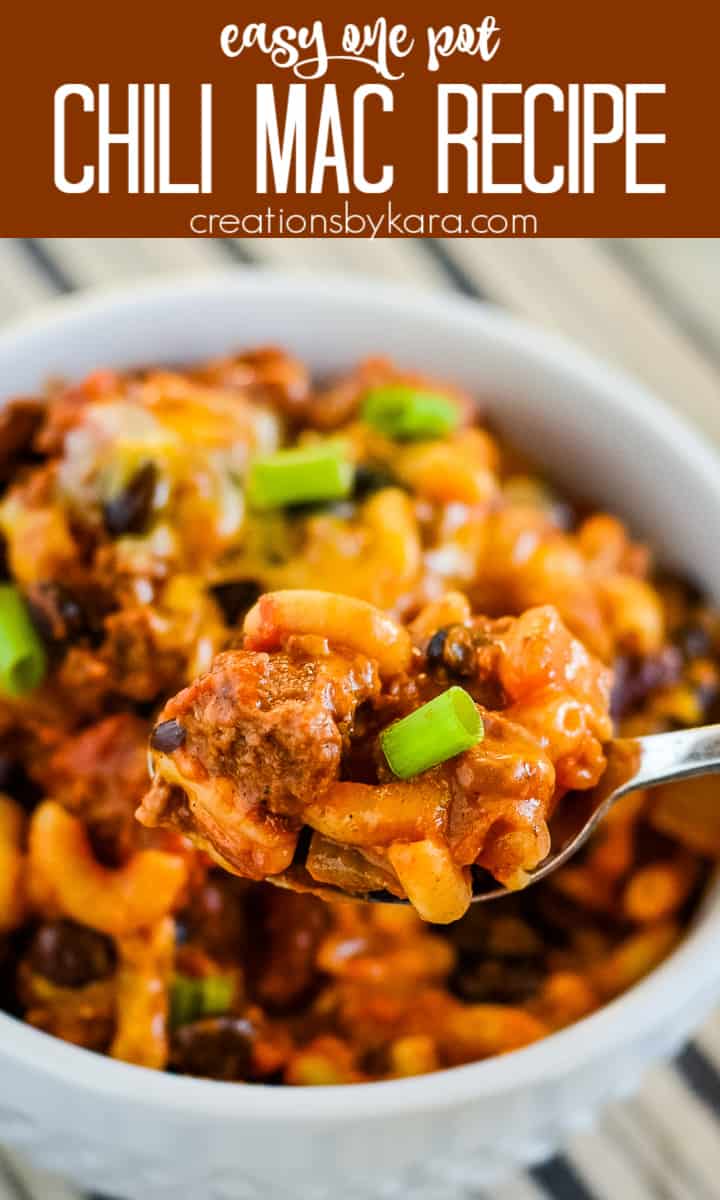 Easy Chili Mac Recipe (One Pot) Creations by Kara