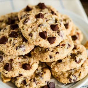stack of cookies on a plate
