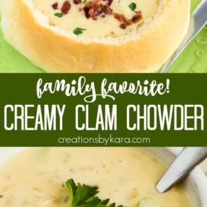 easy clam chowder recipe collage