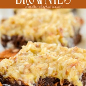 homemade brownies with german chocolate frosting