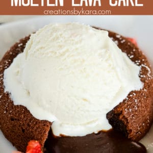 molten lava chocolate cake recipe collage