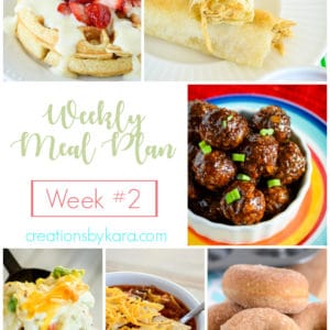 weekly menu plan #2