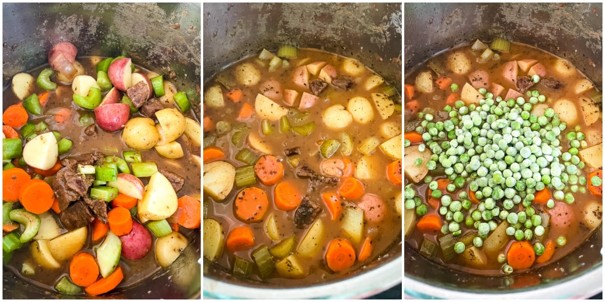 process shots - cooking veggies for instant pot beef stew