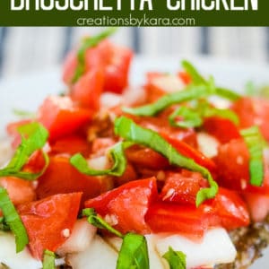 baked bruschetta chicken recipe collage