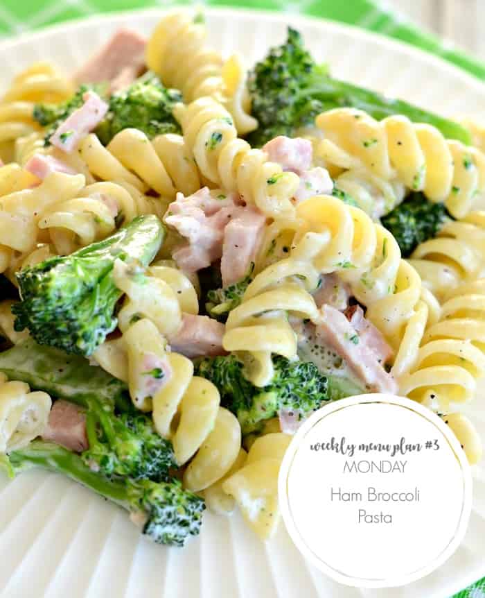 ham broccoli pasta weekly menu photo