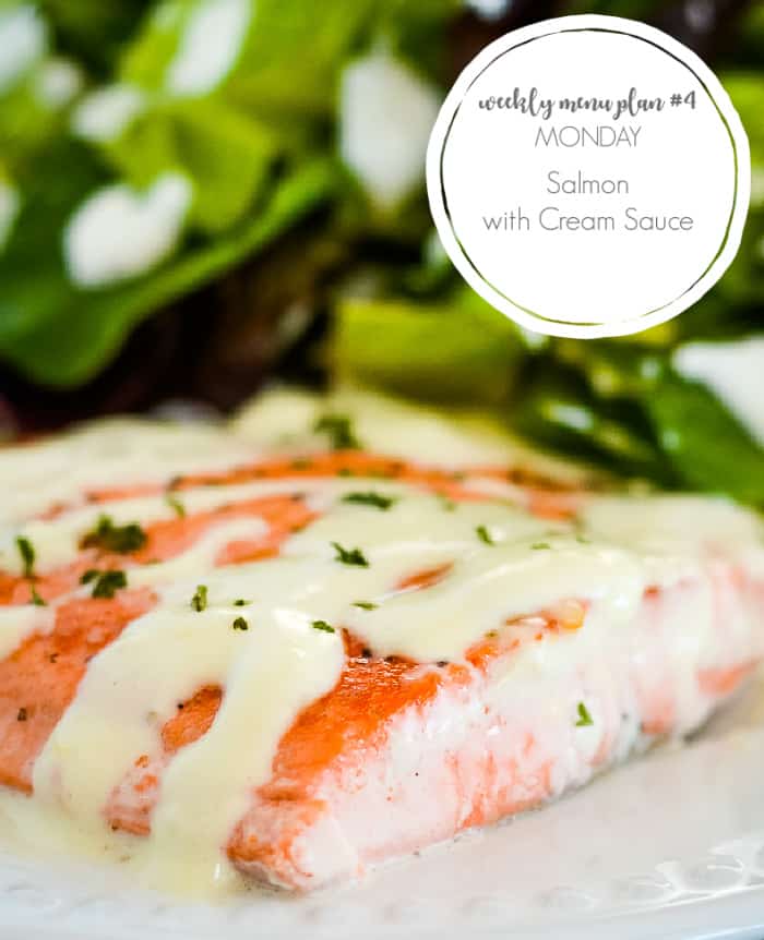 salmon with cream sauce for menu plan
