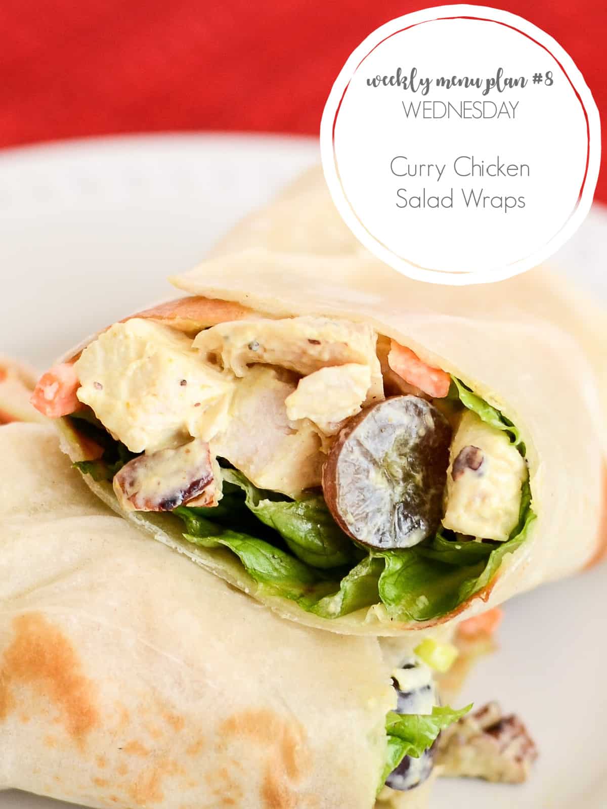 curry chicken wraps for weekly menu plan #8