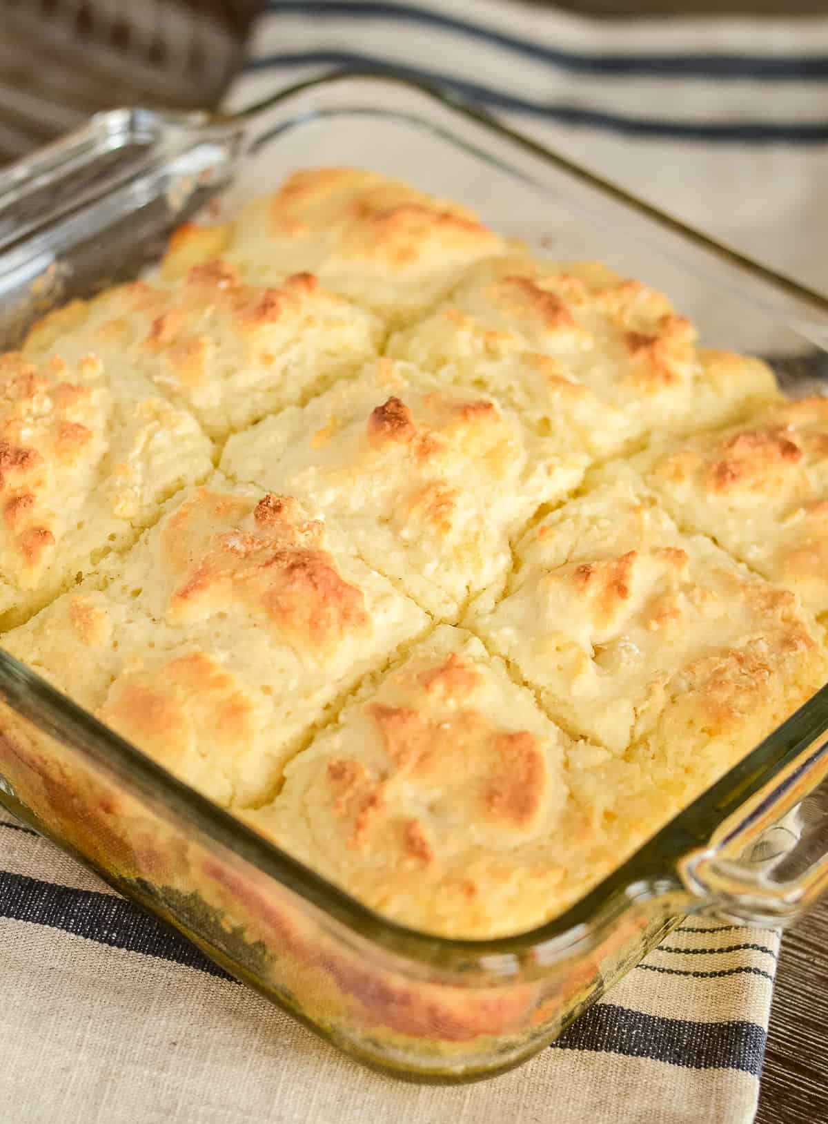 pan of butter swimming biscuits