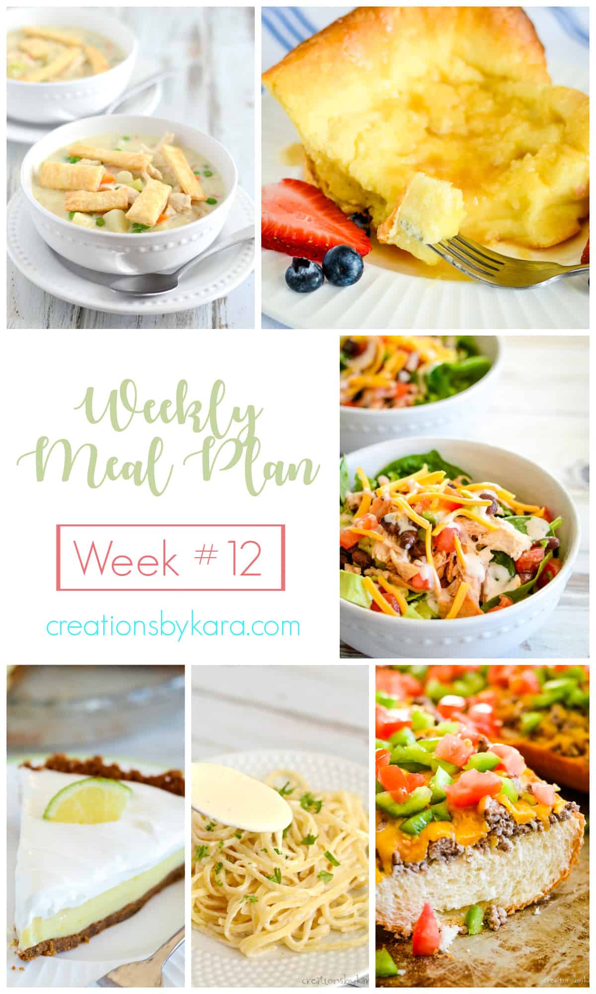 Weekly Meal Plan #12 recipe collage