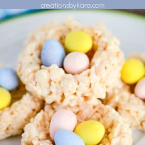 nest rice krispie treats for easter