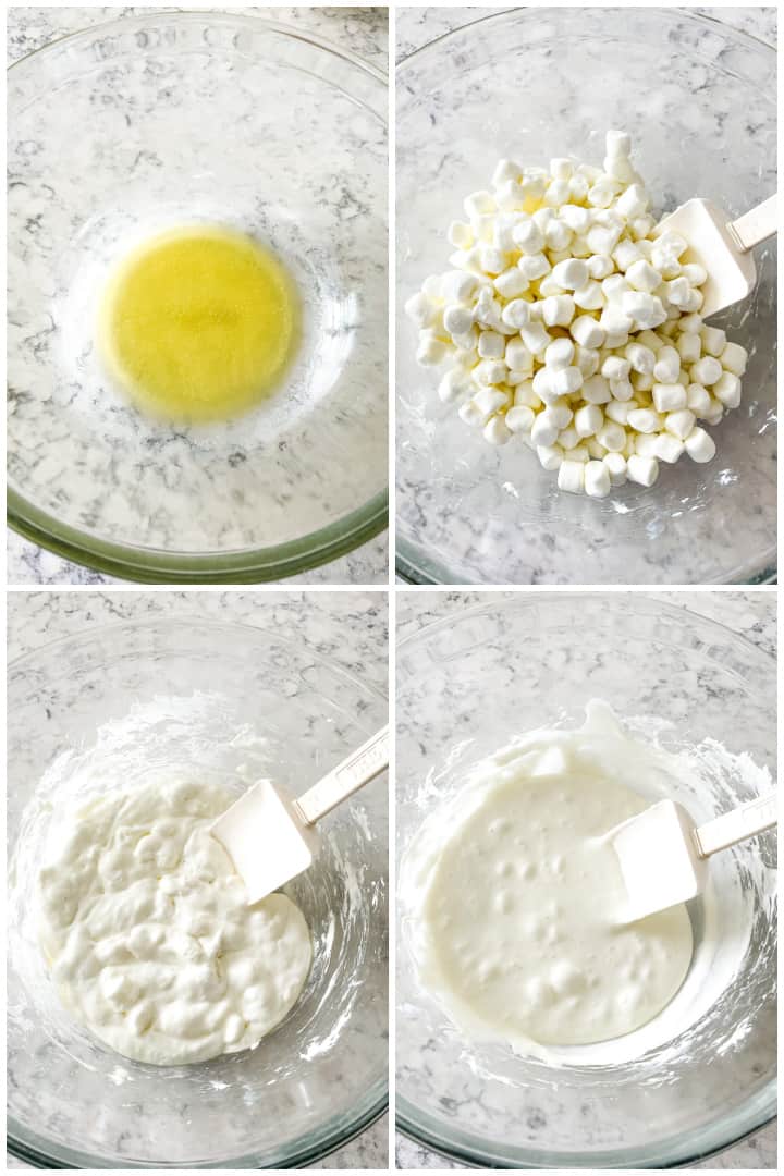 process shots - melting marshmallows for rice crispy treats