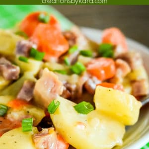potato and ham casserole recipe collage