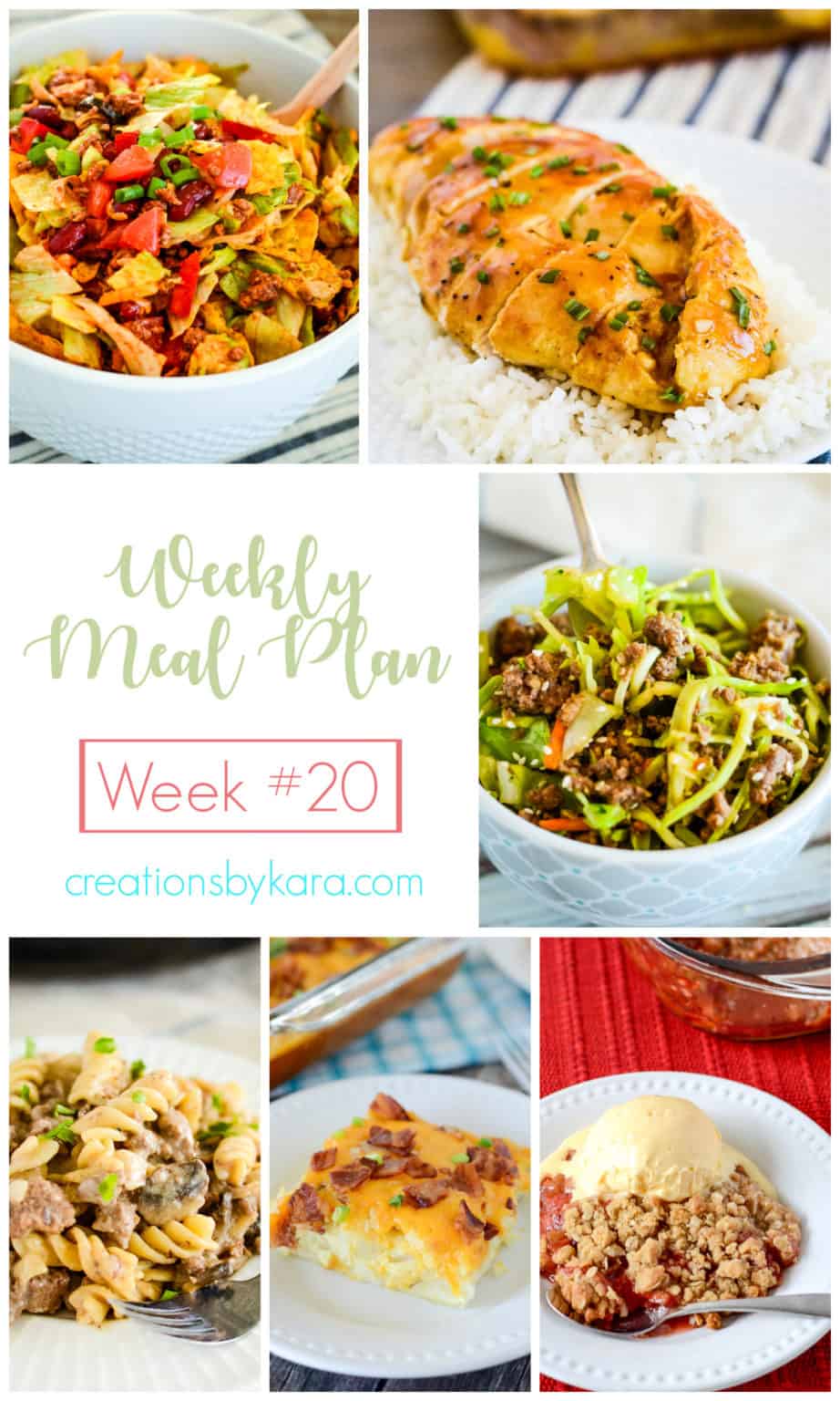 Weekly Meal Plan 20 Creations by Kara