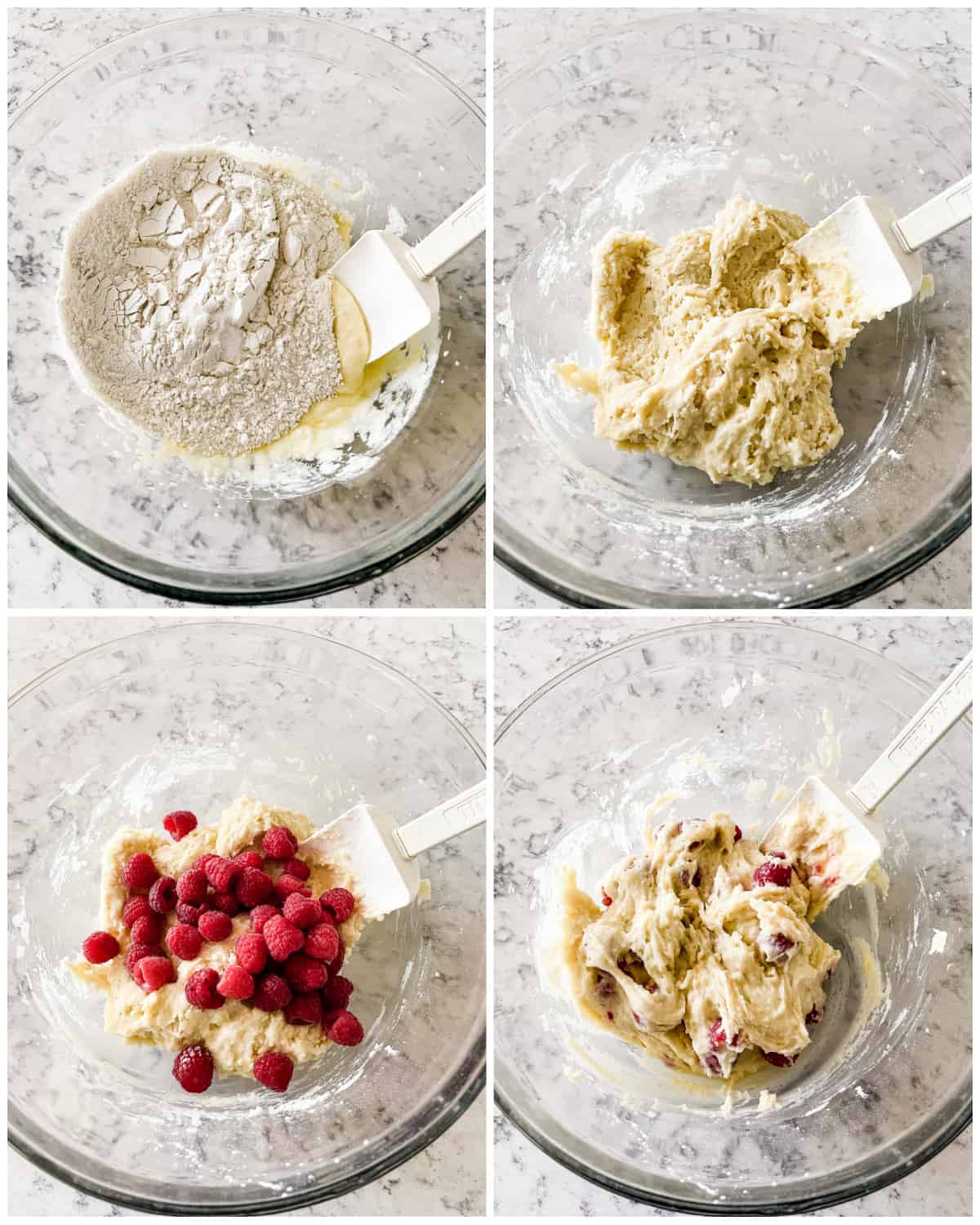 process shots - batter for raspberry lemon muffins